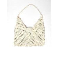 Quiz Cream Crochet Shoulder Bag