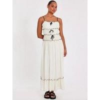 Quiz White Chiffon Strappy Midaxi Dress