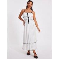 Quiz Petite White Chiffon Strappy Midaxi Dress