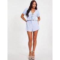Quiz Blue Gingham Shorts