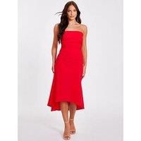 Quiz Red Bandeau Midi Dress
