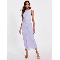 Quiz Lilac Mesh Buckle Midaxi Dress