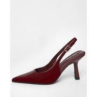 Quiz Women's Burgundy Faux Leather Court Heels | Size: 6
