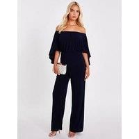 Quiz Navy Bardot Jumpsuit