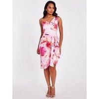 Quiz Petite Blush Floral Print Midi Dress