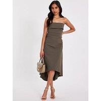 Quiz Petite Khaki Bandeau Midi Dress