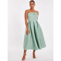 Quiz Petite Sage Bandeau Skater Dress