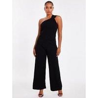 Quiz Petite Black Knot Detail Jumpsuit