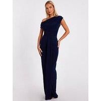 Quiz Women's Navy Drape Front Maxi Dress | Size: 12