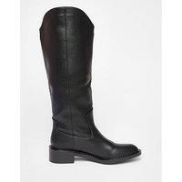 Quiz Black Faux Leather Riding Boots