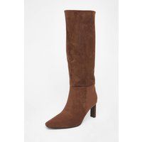 Quiz Women's Brown Wide Fit Knee High Boots | Size: 3