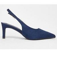Quiz Wide Fit Navy Slingback Court Heels