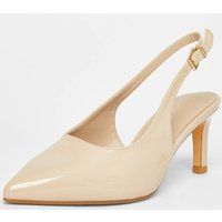 Quiz Women's Nude Wide Fit Slingback Court Heels | Size: 8