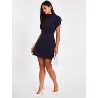 Quiz Women's Navy High Neck Mini Dress | Size: 16