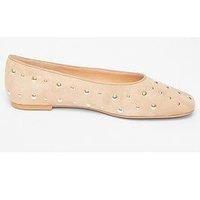 Quiz Cream Faux Suede Diamante Pumps