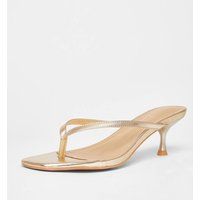 Quiz Gold Toe Post Heels