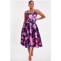 Navy Petite Floral Midaxi Dress