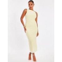 Quiz Women's Yellow Petite Buckle Midaxi Dress | Size: 8