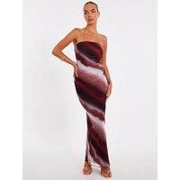 Quiz Brown Mesh Ombre Maxi Skirt