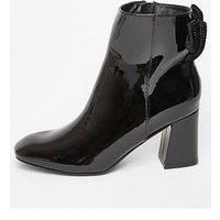Quiz Women's Black Patent Bow Back Ankle Boot | Size: 6
