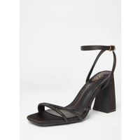 Quiz Women's Black Diamante Strappy Block Heels | Size: 3