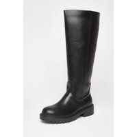 Quiz Women's Black Wide Fit Chunky Knee High Boots | Size: 3