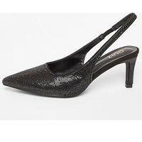 Quiz Women's Black Diamante Sling Back Heels | Size: 3
