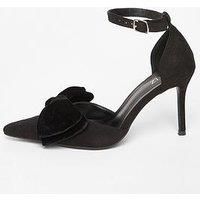 Quiz Women's Black Velvet Bow Court Heels | Size: 4