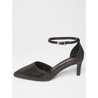 Quiz Women's Black Wide Fit Diamante Court Heels | Size: 4