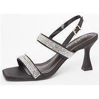 Quiz Women's Black Wide Fit Diamante Heels | Size: 3