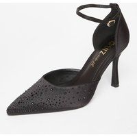 Quiz Women's Black Wide Fit Scattered Diamante Heels | Size: 7