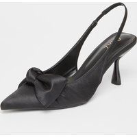 Quiz Women's Black Sling Back Bow Heels | Size: 8