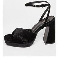 Quiz Black Bow Platform Heels