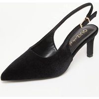 Quiz Women's Black Wide Fit Slingback Court Heels | Size: 3