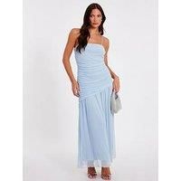 Quiz Pale Blue Drop Waist Midaxi Dress