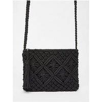 Quiz Black Crochet Cross Body Bag