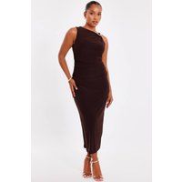 Quiz Women's Brown Petite Midaxi Dress | Size: 16