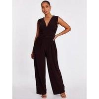 Quiz Women's Brown Petite Ruched Jumpsuit | Size: 6