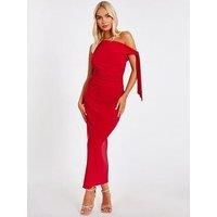 Quiz Women's Red Asymmetric Midaxi Dress | Size: 18