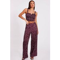 Quiz Women's Red Polka Dot Trousers | Size: 18