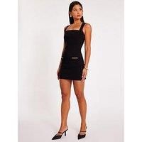 Quiz Women's Black Pocket Detail Mini Dress | Size: 6