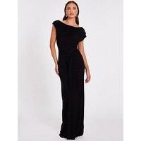 Quiz Women's Black Drape Front Maxi Dress | Size: 6