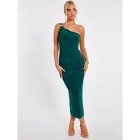 Quiz Women's Green One Shoulder Midaxi Dress | Size: 12