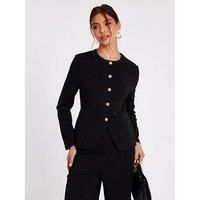 Quiz Women's Black Button Front Jacket | Size: 8