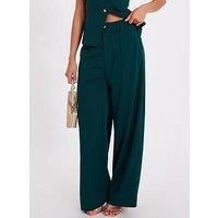 Quiz Women's Green Wide Leg Trousers | Size: 6