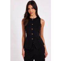 Quiz Women's Black Bow Front Waistcoat | Size: 20