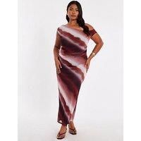 Quiz Curve Brown Ombre Midaxi Dress