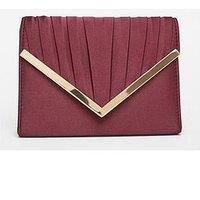 Quiz Dark Red Pleated Clutch Bag