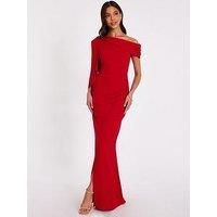 Quiz Women's Red Tie Shoulder Maxi Dress | Size: 10