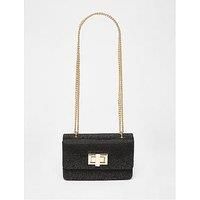 Quiz Black Diamante Crossbody Bag